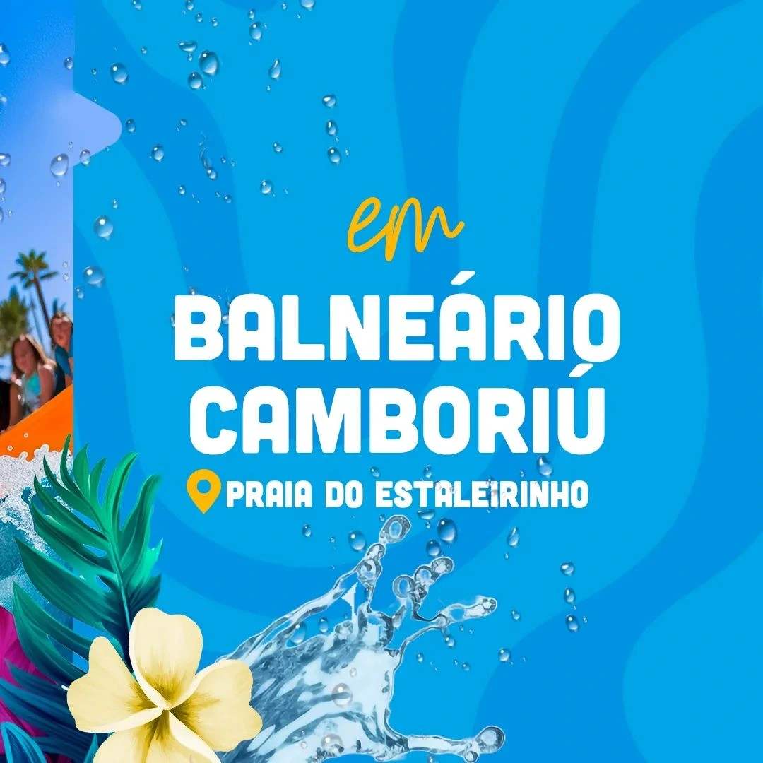 Post do Instagram com a frase "em Balneário Camboriú, Praia do Estaleirinho"